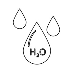 water drop icon on a white background, vector illustration