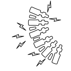 back pain icon, vector illustration