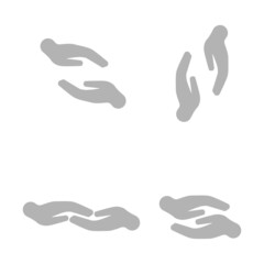 two hands on a white background, vector illustration