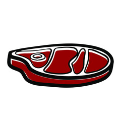 Vector cartoon illustration of slice of a beef