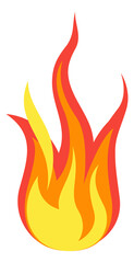 Fire icon. Cartoon hot flame. Heat light