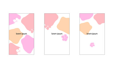 ハイビスカスのカードデザインセット　