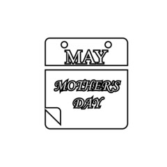 calendar for mothers day, vector illustration