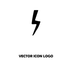 lightning Icon vector. Simple flat symbol. Perfect Black pictogram illustration on white background.

