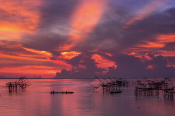 Morning sunrise at Phatthalung, Thailand
