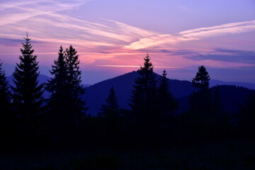 sunrise in the mountains