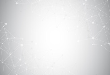 Obraz premium Abstract polygonal background with .connected lines and dots. Minimalistic .geometric pattern. Molecule structure .and communication.Science, medicine, .technology concept