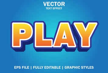 play text effect editable blue color.