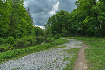 nice walkway along the canal in Kaliningrad