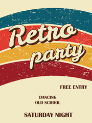 Party posters in retro style, music design, vintage disco dance