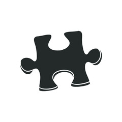 Puzzle Icon Silhouette Illustration. Jigsaw Piece Game Vector Graphic Pictogram Symbol Clip Art. Doodle Sketch Black Sign.