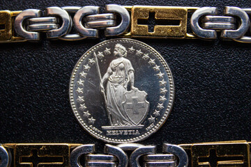 Coin holders for coin collectors isolated on the black background. Financial investment concept