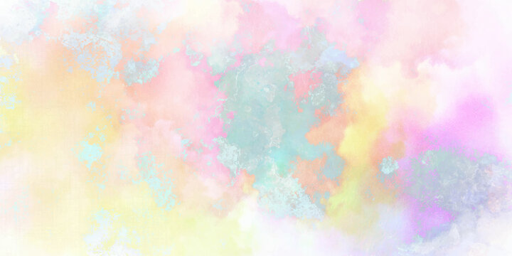 abstract watercolor background with space and Cloud and sky with a pastel colored background and wallpaper, abstract sky background.