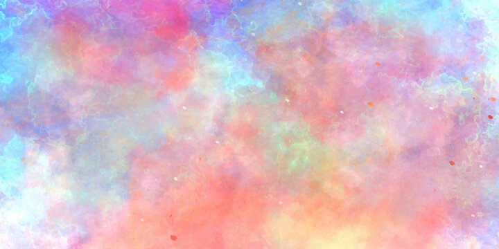 Abstract watercolor background Colorful galaxy nebula art painting background, perfect for wallpaper and display.