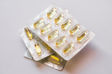 Fish oil capsules, Omega 3, vitamin D