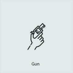 gun icon vector icon.Editable stroke.linear style sign for use web design and mobile apps,logo.Symbol illustration.Pixel vector graphics - Vector