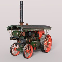 Fototapeta na wymiar 3D-illustration of a victorian steampunk model. isolated rendering object