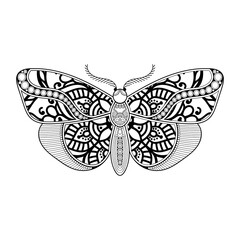 vector butterfly black and white element line art print design