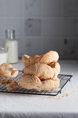 Homemade pastry breakfast with milk