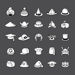 hats icon set 