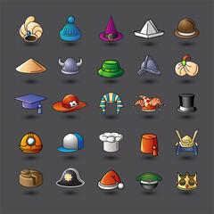 hats icon set 