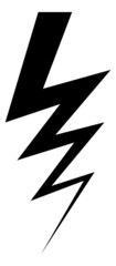 Obraz premium Lightning icon. Black zig zag silhouette. Electricity sign