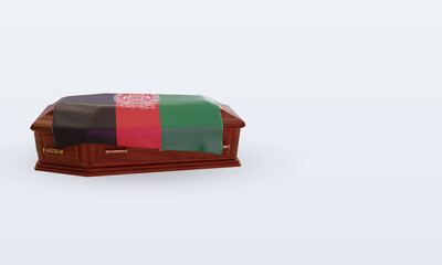 3d coffin Afghanistan flag rendering left view