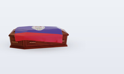 3d coffin Belize flag rendering left view