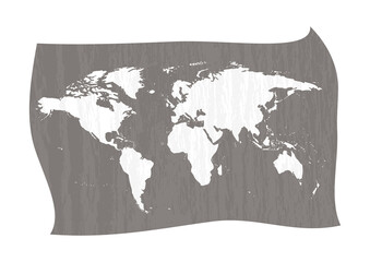 uneven textured  sheet of paper with world map vector illustration