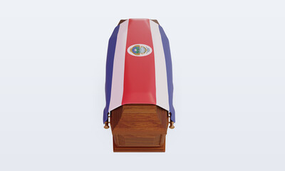 3d coffin Costa Rica flag rendering front view