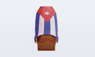3d coffin Cuba flag rendering front view