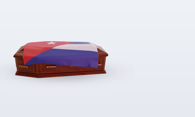 3d coffin Cuba flag rendering left view