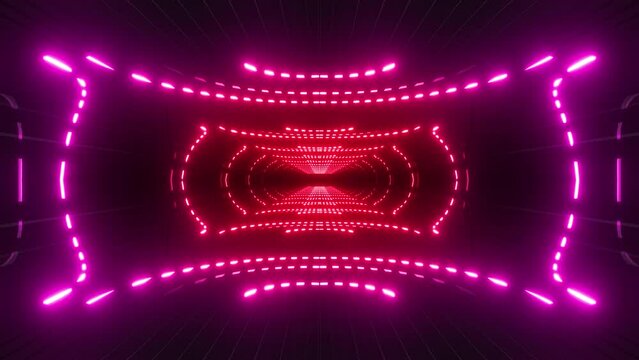 4K Colored Neon  Corridor 