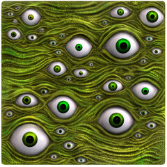3d-illustration of an isolated fantasy eyball creature