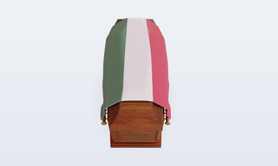 3d coffin Hungary flag rendering front view