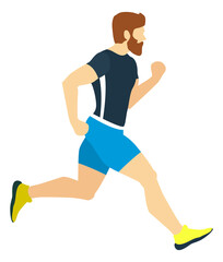 Fototapeta na wymiar Running man in sportswear. Athlete training for marathon
