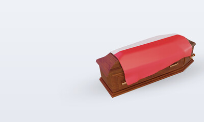 3d coffin Indonesia flag rendering right view