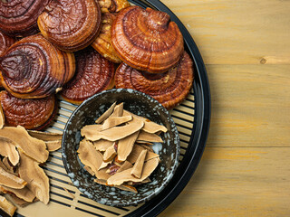 The lingzhi is the ancient mushroom of immortality for medical or food concept