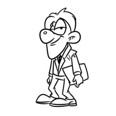Man office worker illustration cartoon contour line