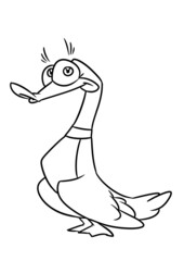 duck bird illustration cartoon contour line