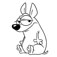 Dog smile parody illustration cartoon contour line