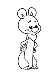 Ferret animal rodent illustration cartoon contour line