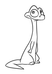 Lizard smile animal illustration cartoon contour line