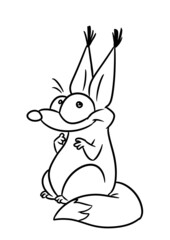 Squirrel smile animal character illustration cartoon contour line