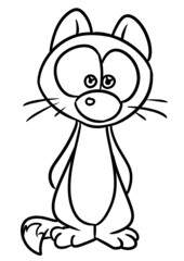 Cat character illustration cartoon contour line
