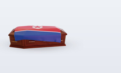 3d coffin North Korea flag rendering left view