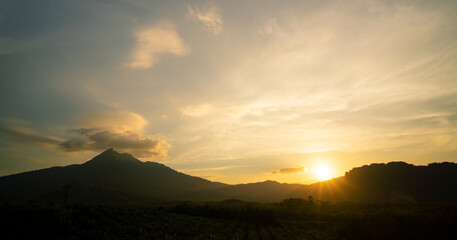 sunset over the mountains