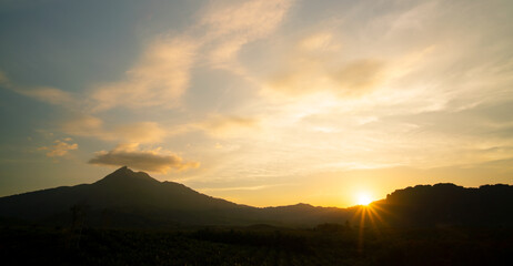 sunset in the mountains