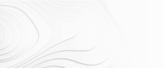 Abstract paper cut white background, white paper cut background and realistic papercut decoration textured with wavy layers and shadow, Paper cut vector art background, white waves Cover template,