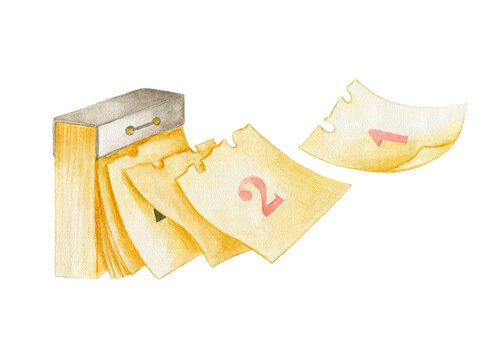 Watercolor tear off wall calendar